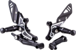 Adjustable Rearset - Black/Silver - BMW