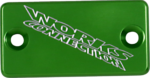 011F3B71-68A9-448B-A6A4-041557849B81 Works Connection - Anodized Billet Aluminum Front Brake Reservoir Cover - Green