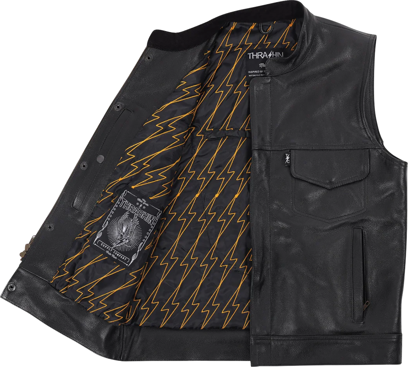 0346DDD8-4671-43D7-80FB-991769941819 Thrashin Supply Co. - Mulholland Leather Riding Vest - Black