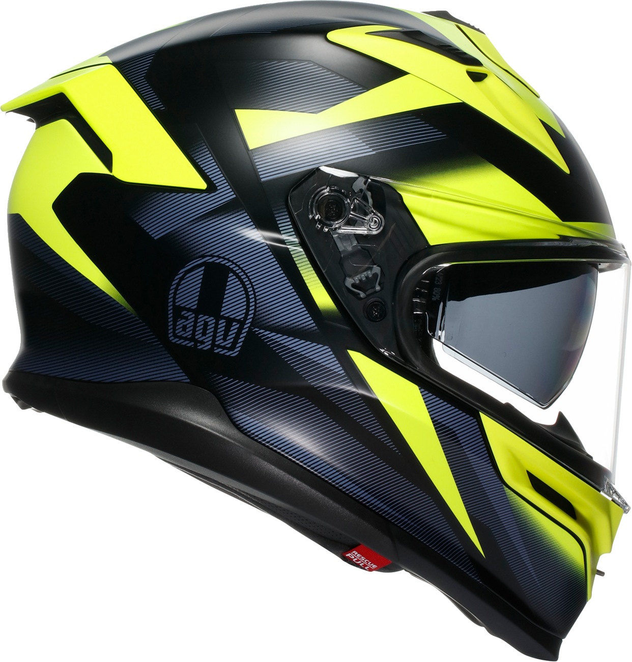 08004D55-7891-4871-B41C-1C999F470D52 Agv - K7 Helmet - Glimpse - Matte Black/Yellow Fluo