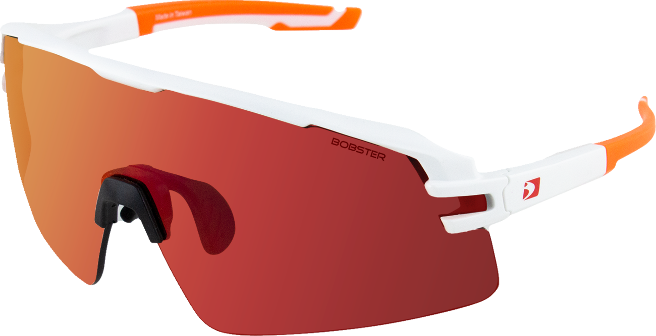 0FF5C931-6208-40EC-A794-CD9532DDC720 Bobster - Flash Sunglasses - Matte White/Orange - Smoke Black Red Revo Lens