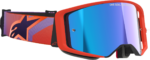 Alpinestars Goggles - Supertech Vision Goggle - Corp - Hot Coral Purple - Blue Mirror Lens