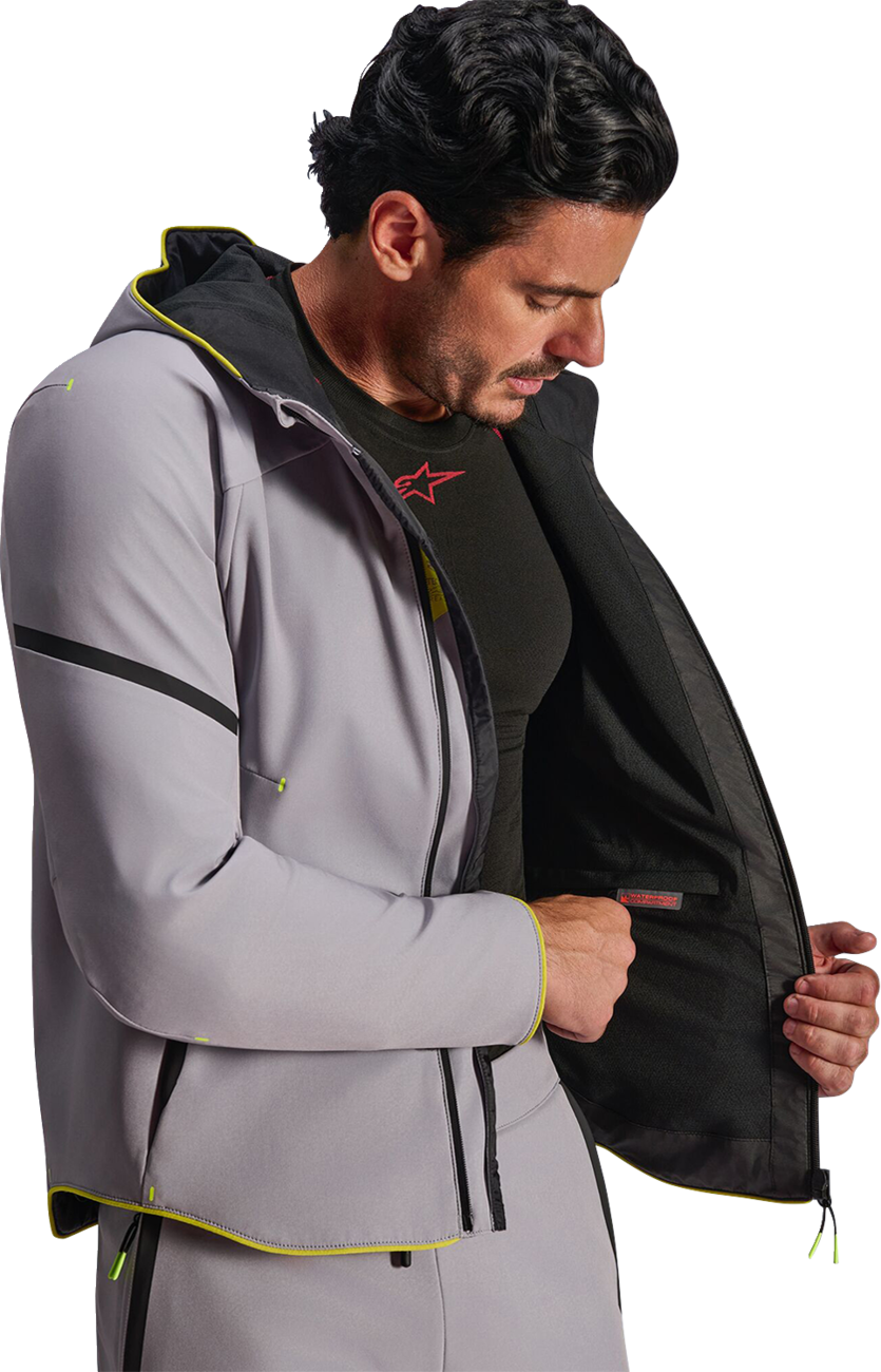 161F4E21-7221-42CD-A754-8BFB80C721F2 Alpinestars - Aeroshell Waterproof Jacket - Mid Gray/Yellow Fluo