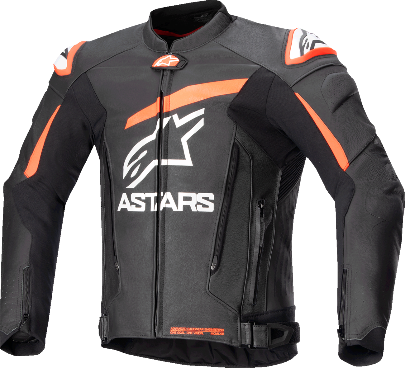 Alpinestars - GP Plus v4 Leather Jacket - Black/Fluo Red/White - US 46 / EU 56