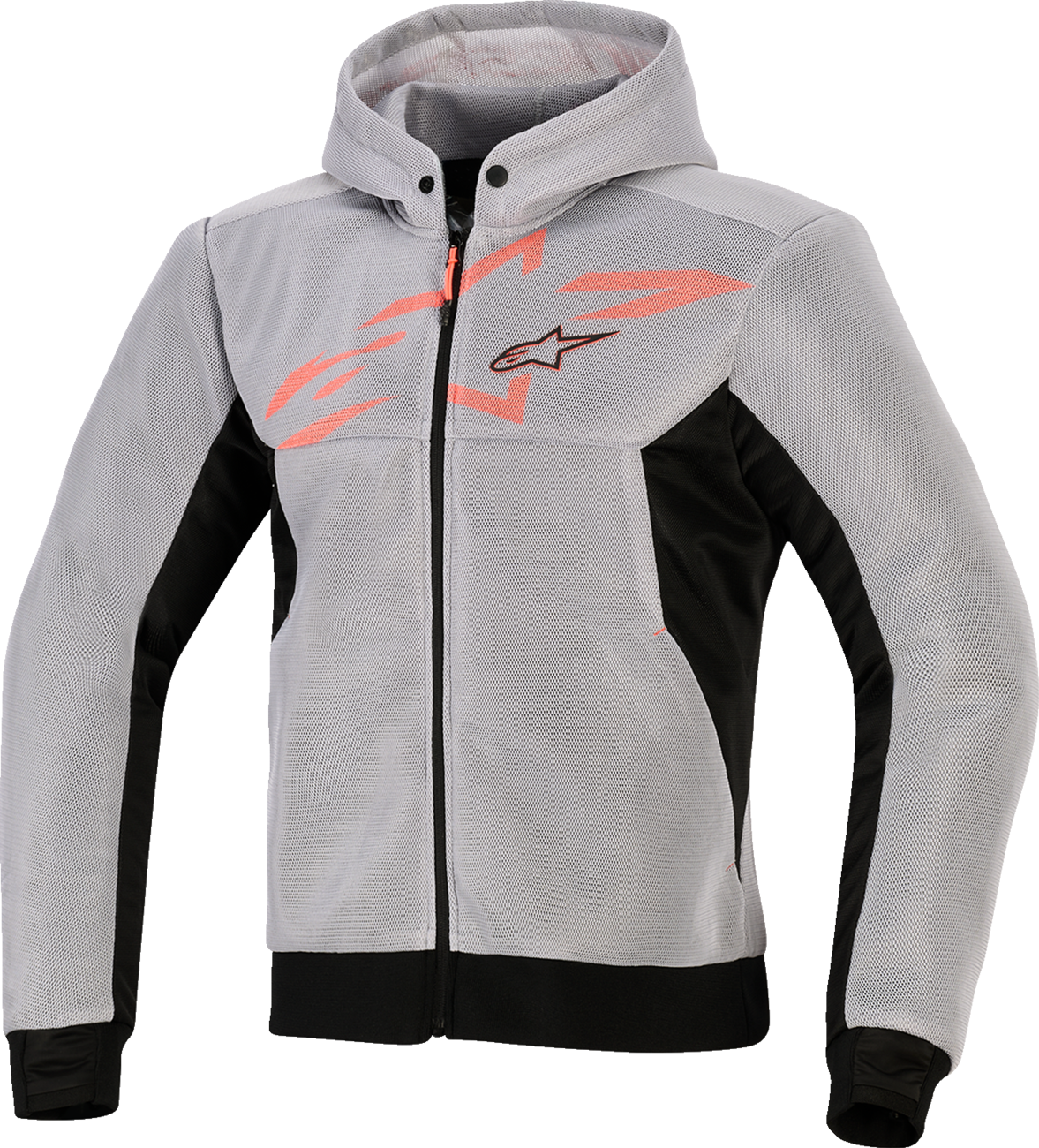 2381D49F-A3BD-4ED7-901F-CB0A2A8FD219 Alpinestars - Chrome Super Airflow Hoodie - Black/Mid Gray/Red Fluo