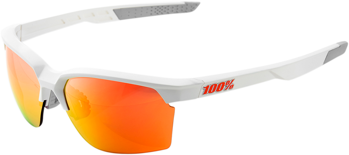 1 - Sportcoupe Sunglasses - Soft Tact White - HiPER Red Multilayer Mirror Lens