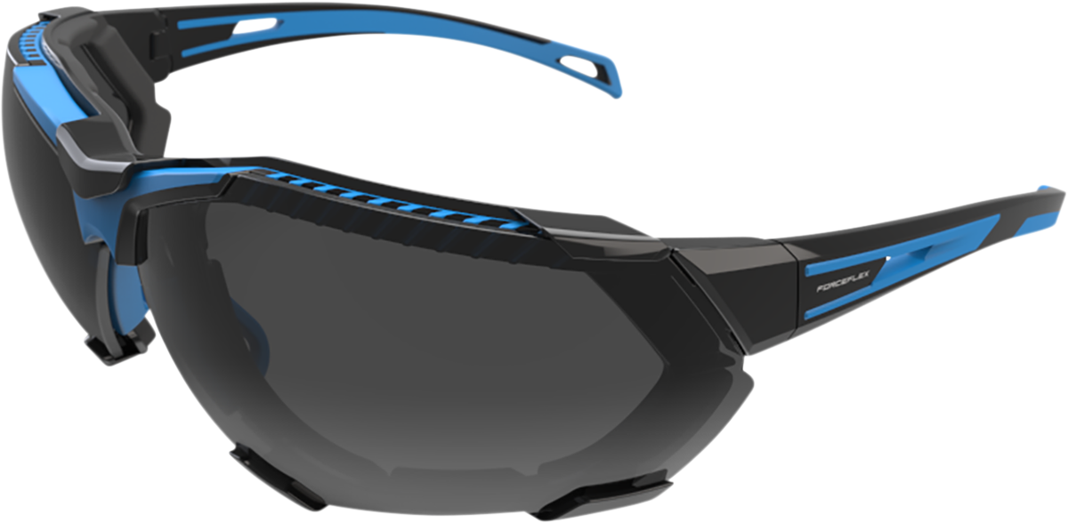 2D7314CF-CC5C-466A-A7E3-0691EDD770A5 Forceflex - FF4 Sunglasses - Foam - Black/Blue - Smoke Lens