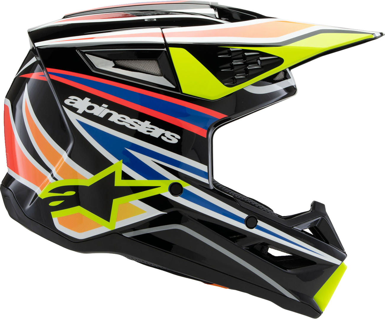 2E698598-82DC-472D-8B05-A8D745A730D4 Alpinestars - Youth SM3 Helmet - Wurx - Gloss Black/Yellow Fluo/Blue/Red