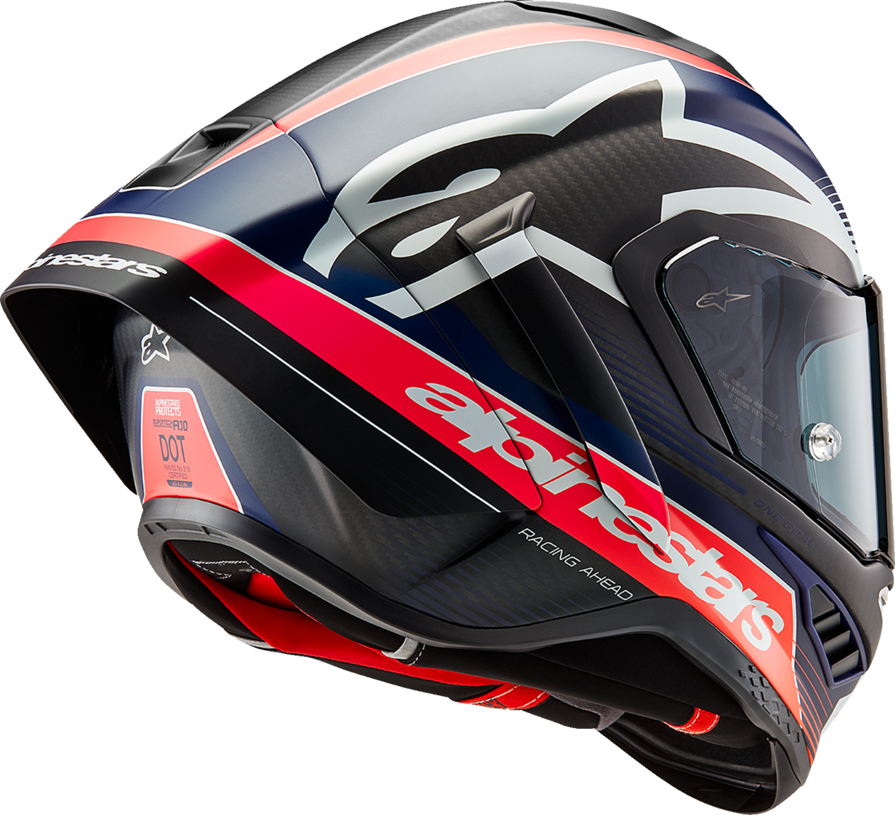32C2FB31-1F72-4F6A-81DE-1476C6C0ED40 Alpinestars - Supertech R10 Helmet - Team - Matte Black/Carbon Red Fluo/Blue