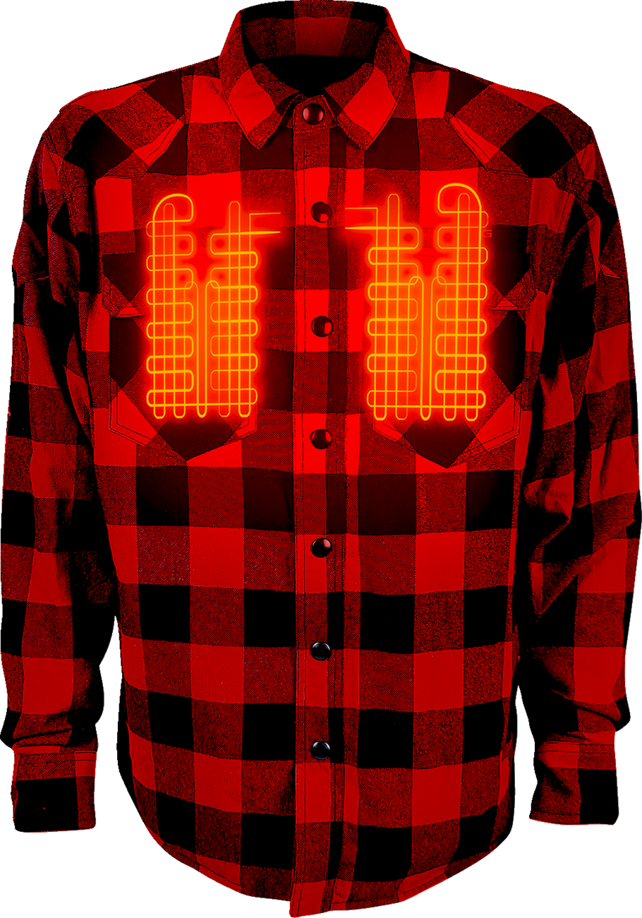 398492A2-C1C9-4B52-8189-93672555AD27 Gerbing Heated Clothing - 7 V Battery Heated Flannel Shirt - Red/Black