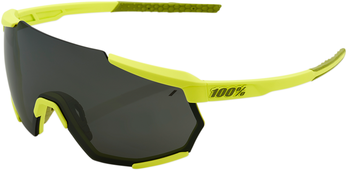 1 - Racetrap Sunglasses - Soft Tact Banana - Black Mirror Lens