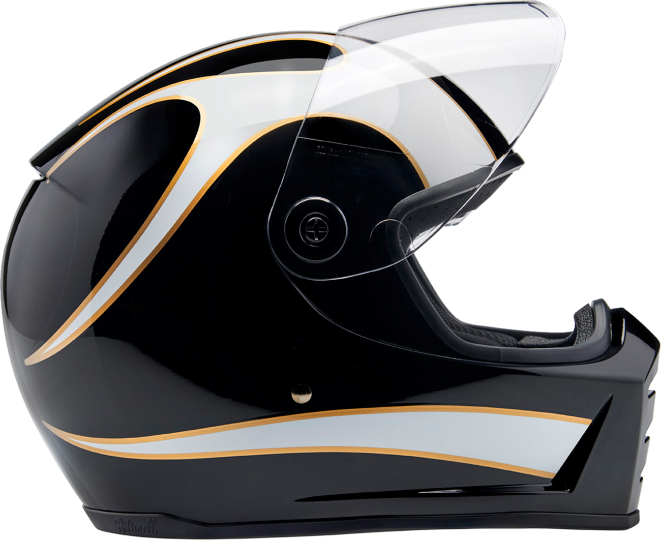Biltwell - Lane Splitter Helmet - Gloss Black/White Flames