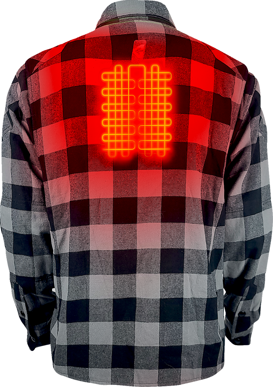 89D78902-A8F5-4A50-85A4-DC729219C4F9 Gerbing Heated Clothing - 7 V Battery Heated Flannel Shirt - Gray/Black
