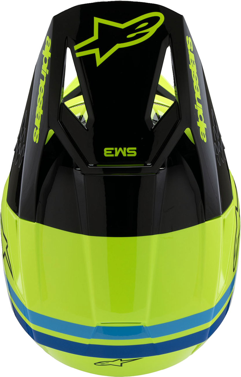 8D15D9BB-5324-437D-91BD-8BF622740F6E Alpinestars - Youth SM3 Helmet - Radium - Gloss Yellow Fluo/Black/Blue