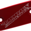 8DF4D74F-84CE-45D4-A4A2-9FF70F9136B3 Works Connection - Anodized Billet Aluminum Front Brake Reservoir Cover - Red