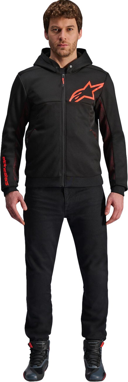 8ED40B16-128A-4520-83E5-B6989FDB6975 Alpinestars - Chrome Air Sport Hoodie - Black/Red Fluo