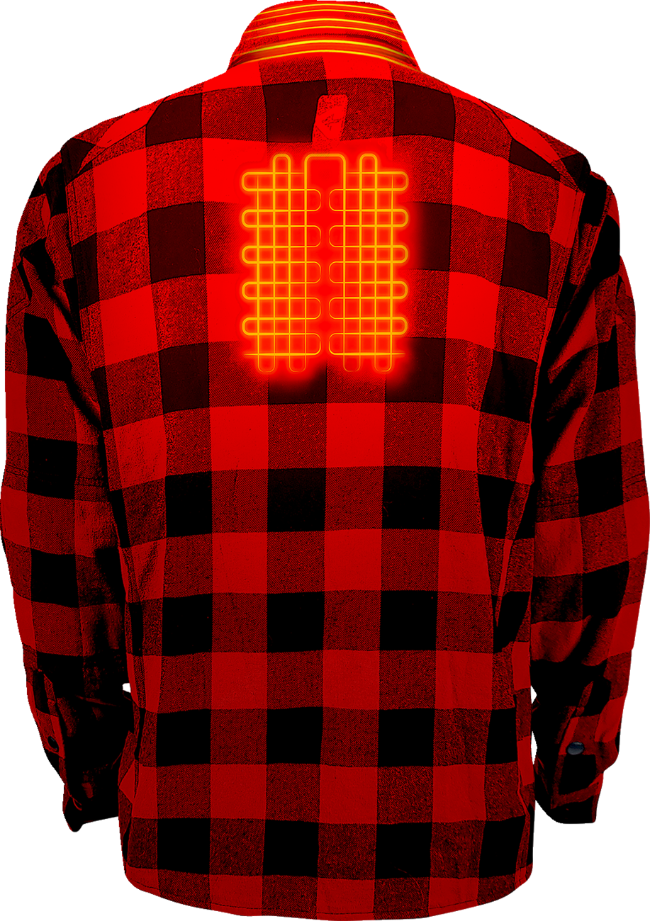 8FDD99A0-09C1-493E-A74D-B5C87DBB2968 Gerbing Heated Clothing - 7 V Battery Heated Flannel Shirt - Red/Black