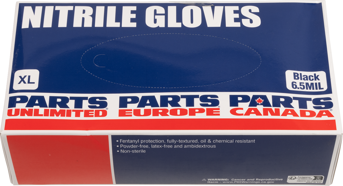 Parts Unlimited - Nitrile Gloves - 6.5 MIL - XL - 100-Pack