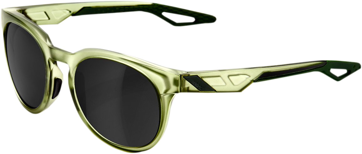 1 - Campo Sunglasses - Matte Translucent Olive Slate - Black Mirror Lens