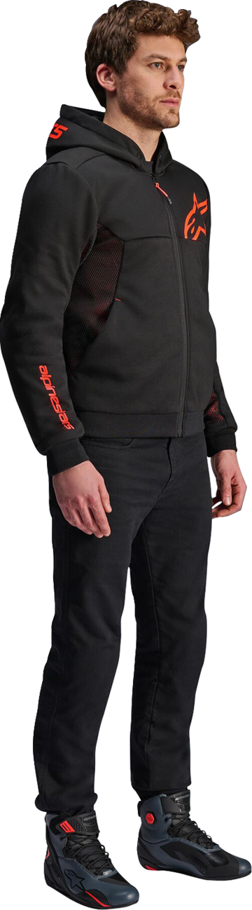 A5AF7DEE-145B-454A-867F-1C87C84E563E Alpinestars - Chrome Air Sport Hoodie - Black/Red Fluo