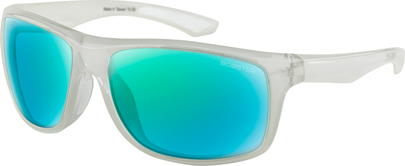 AF214FD4-2C2E-4864-A16B-0748DF988EBC Bobster - Luna Sunglasses - Gloss Crystal Pearl - Light Blue Green Mirror Lens
