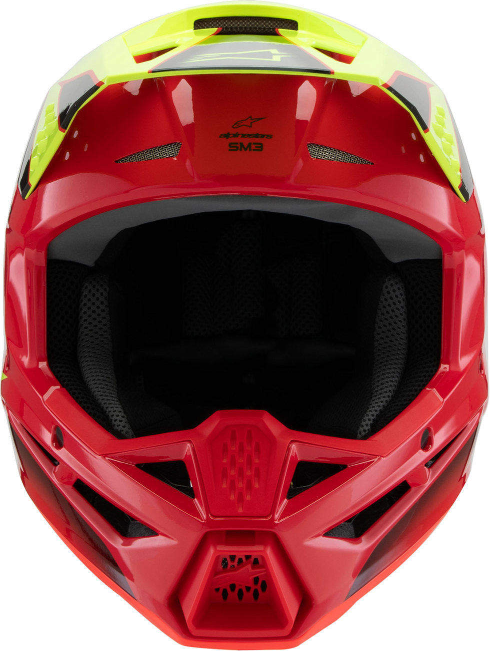 E38997CD-CFA1-48E6-95B8-4BFE56E54F91 Alpinestars - Youth SM3 Helmet - Fray - Gloss Red/Yellow Fluo/Black