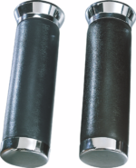 Parts Unlimited - Leather-Covered Grips - Black