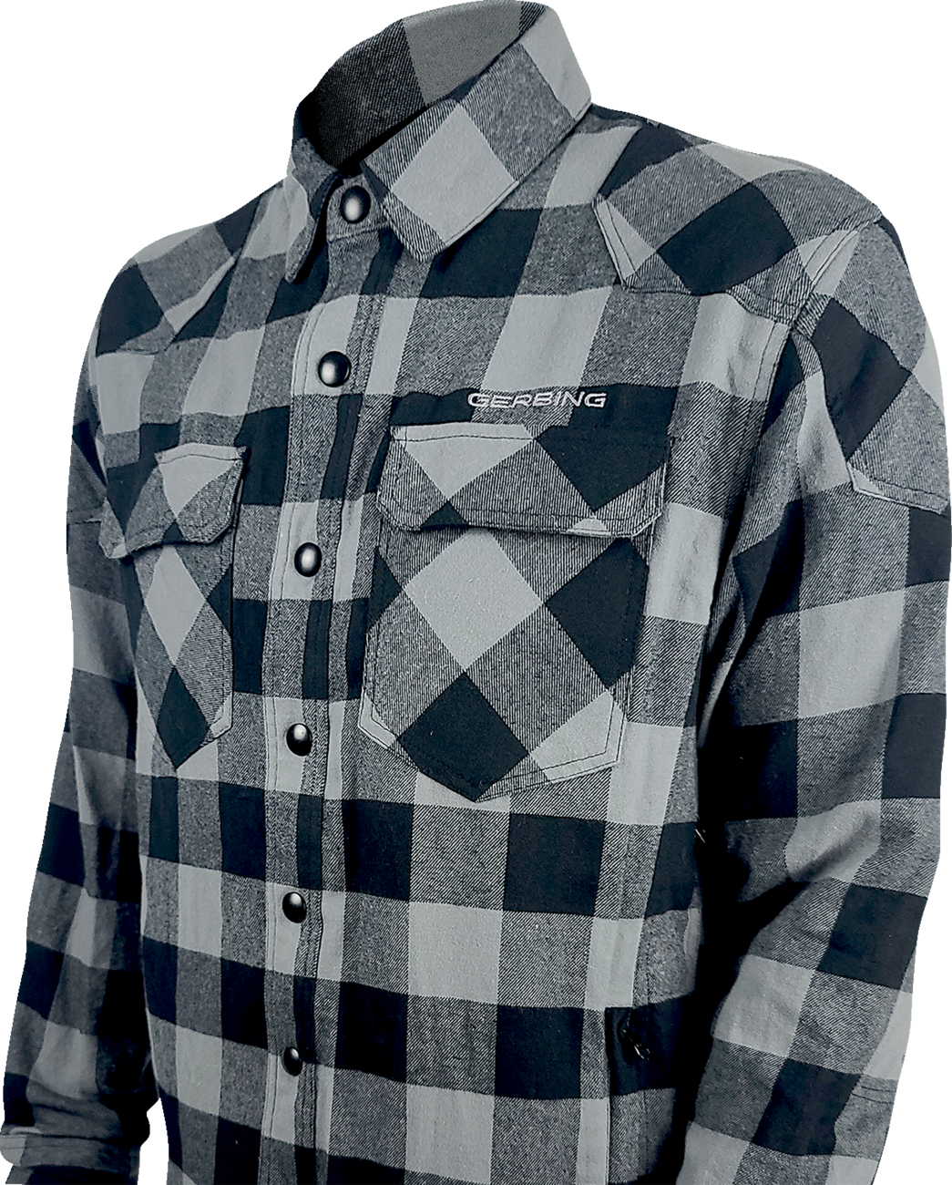 F3AAF704-7156-43AA-9E0D-8FFE3B86E5CF Gerbing Heated Clothing - 7 V Battery Heated Flannel Shirt - Gray/Black