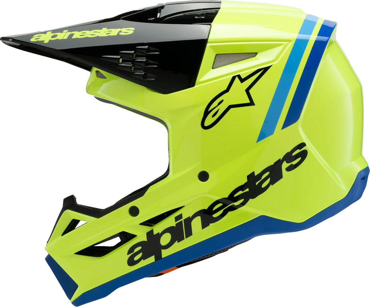 F55E4831-7BFA-4CB7-8550-5DB6B172B2D3 Alpinestars - Youth SM3 Helmet - Radium - Gloss Yellow Fluo/Black/Blue