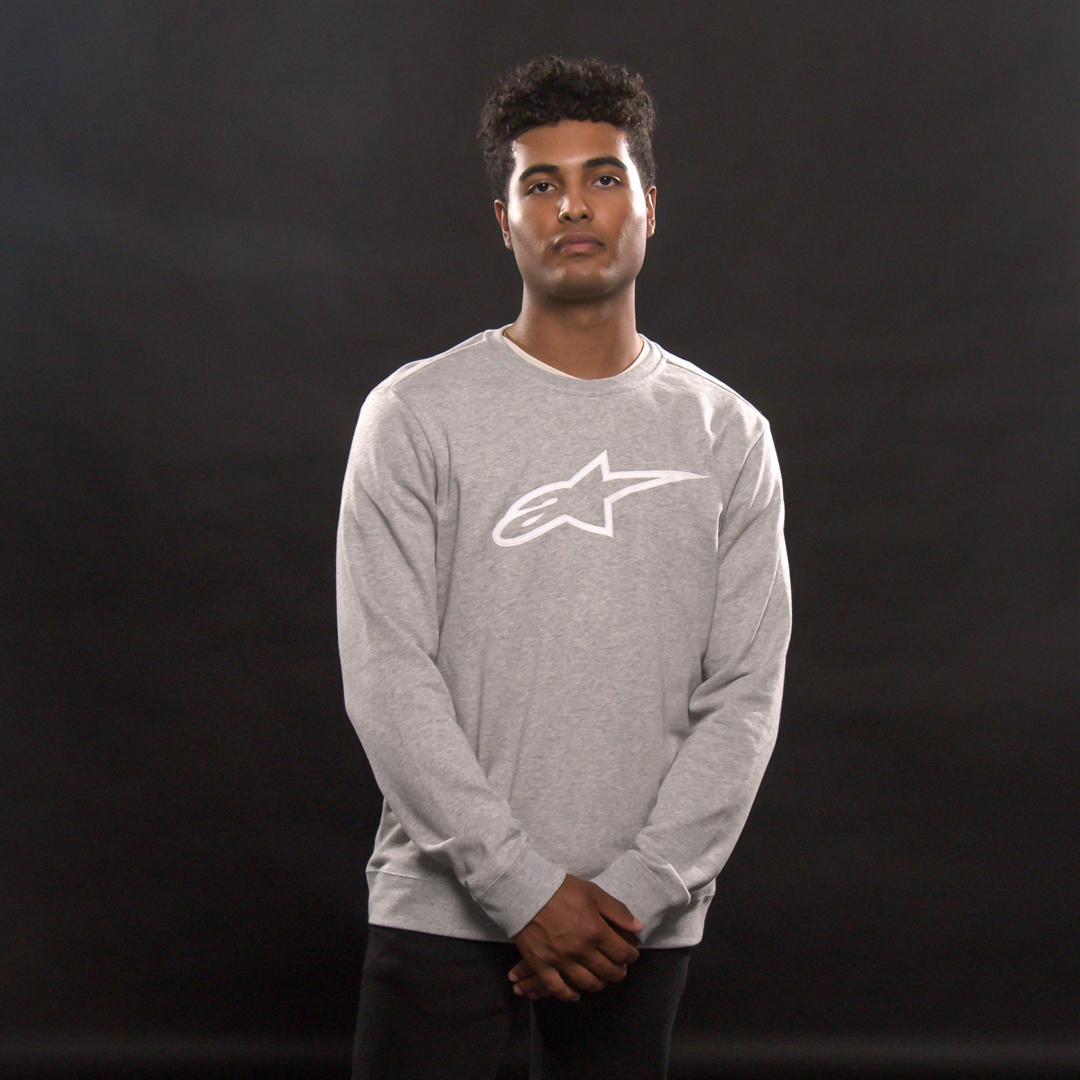 d2d2a5cb-902f-4658-9008-a7d948a0491b Alpinestars - Ageless Crew Fleece - Heather Gray/White