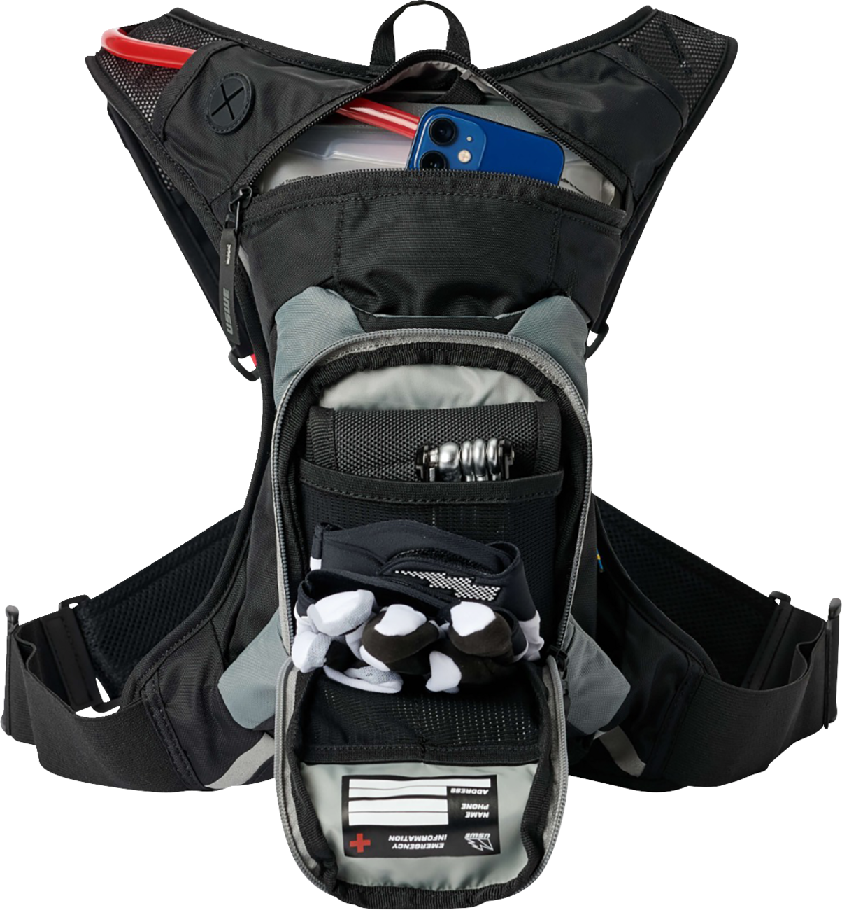 331D7E32-A6DF-44A9-8AD5-FCBBBFC6D82E Uswe - Moto Hydration Pack - 3L - Carbon Black/Gray