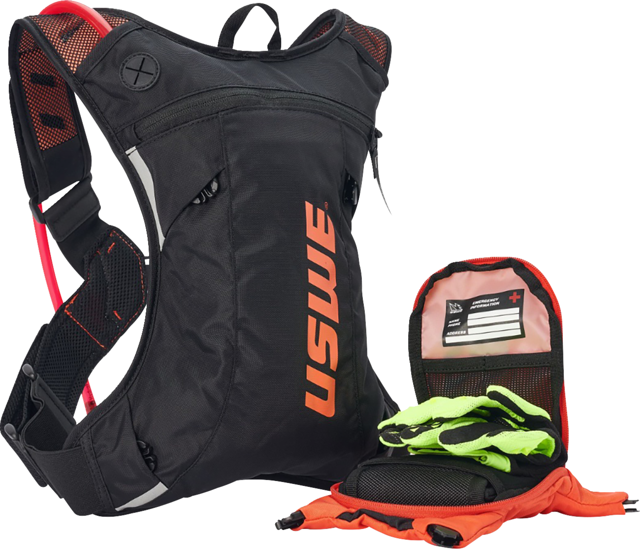 3BB78306-EAC9-4A3D-9C88-4209C0A66F95 Uswe - Moto Hydration Pack - 3L - Factory Orange/Black